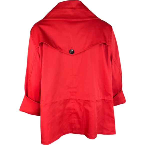 Ruby Rd. Women's 16W Button Front Jacket 3/4 Sleeves Red-Orange Pockets - Picture 10 of 13